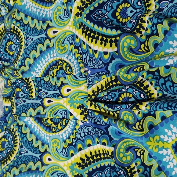 Buckhead Betties Dress Size XL A Line Midi Long Sleeve Peacock Print Spring - Picture 13 of 13